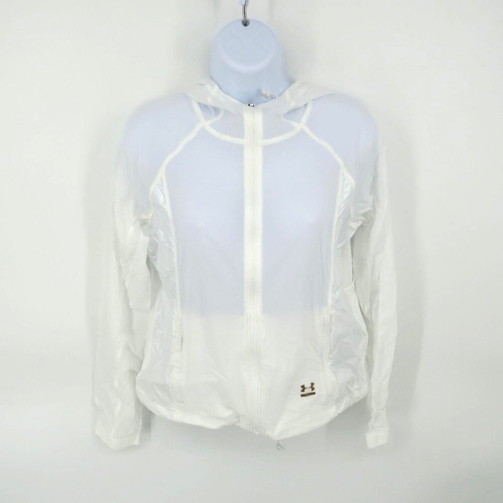Under Armour Womens White Lightweight Hooded Jacket Size M NWT $150